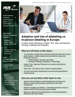 Adoption and Use of eDetailing vs. In-person Detailing in Europe