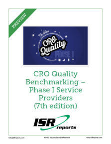 CRO Quality Benchmarking – Phase I Service Providers (7th edition) cover