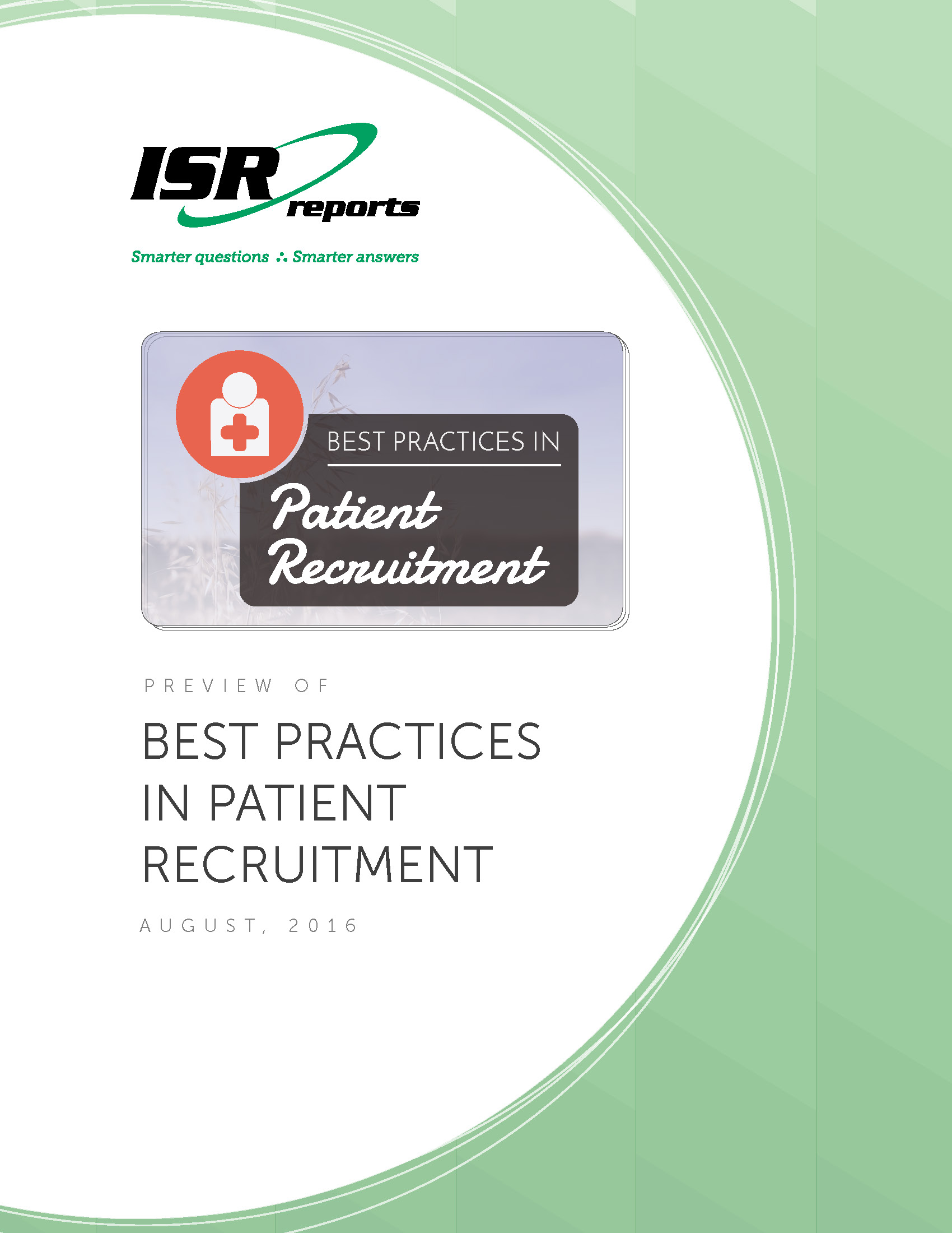 Report cover for Best Practices in Patient Recruitment