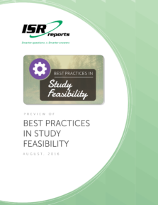 Report cover for Best Practices in Study Feasibility