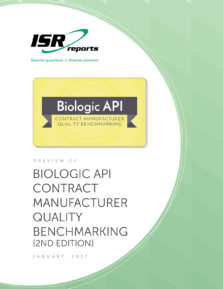 Report cover for Biologic API Contract Manufacturer Quality Benchmarking (2nd edition)