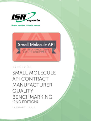 Report cover for Small Molecule API Contract Manufacturer Quality Benchmarking (2nd edition)