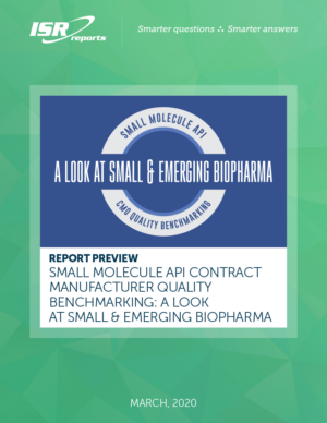 Small Molecule API CMO Benchmarking Small Emerging Biopharma