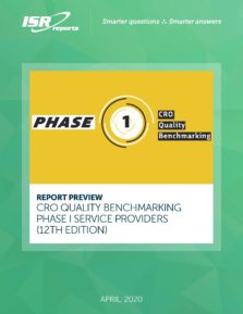 2020 CRO Quality Benchmarking – Phase I Service Providers 12th Edition Cover